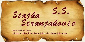 Stajka Stranjaković vizit kartica